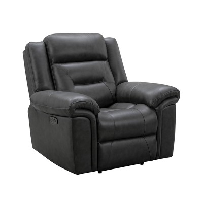 Keizer Leather Triple Power Recliner Dark Gray - Abbyson Living