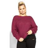 Women's Plus Size  Romance Sweater - sangria | CITY CHIC