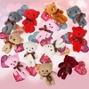 WhizMax 28PCS Valentines Day Gift Cards for Kids with Bear Plush Toys,Mini Stuffed Animal Plush Toys Keychains for Valentines Party Favor Supplies - 4 of 4