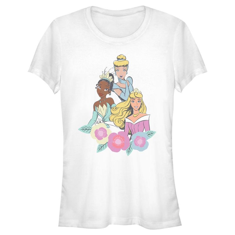 Junior's Women Disney Floral Princess T-Shirt, 1 of 5
