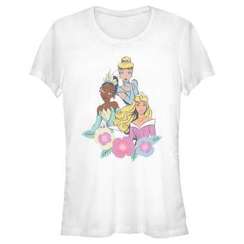 Junior's Women Disney Floral Princess T-Shirt