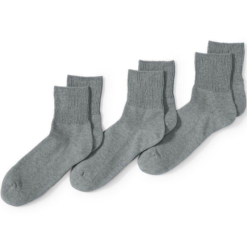 Lands' End Men's Rib Quarter Socks 3 Pack, 1 of 2
