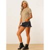 INSPIRE CHIC Women's Sequin Velvet Crew Neck Short Sleeve T-shirt - 4 of 4