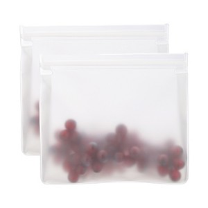 Unique Bargains Reusable Leakproof Zip PEVA Freezer Food Storage Bags 2 Pcs - 1 of 4