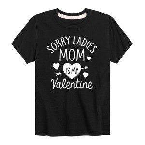 Boys' - Instant Message - Sorry Ladies Mom Is My Valentine Short Sleeve Graphic T-Shirt - 1 of 4