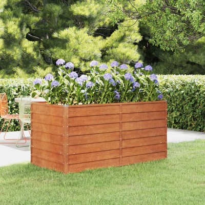 vidaXL Garden Raised Bed Brown Corten Steel Large Sturdy