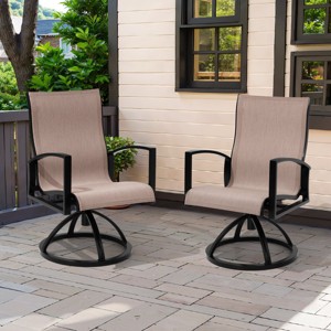 Crestlive Products Aluminum Patio Outdoor Dining Chair With Sunbrella (Set of 2) - 1 of 4