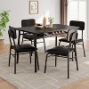 5-Piece Dining Table Set for 4 with Storage Rack,Modern Gray Wood Kitchen Table with Metal Legs & Upholstered Chairs Set of 4 for Dining Room,Black - 2 of 4