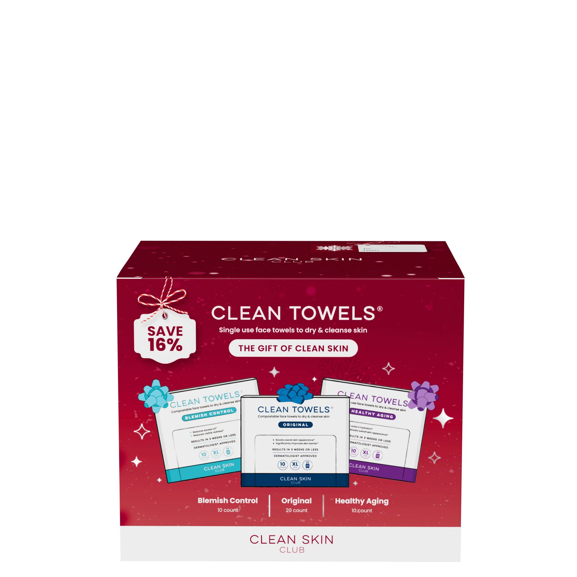 Clean Skin Club Towels Holiday Gift Set - 10ct
