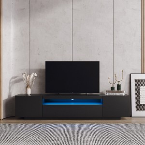 FONTOI TV Stand with Storage Drawers for Televisions up to 80", Media Center, Storage Console Table for Living Room, Black, 14.96"*16.93"*78.74" - 1 of 4