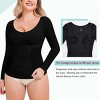 NEBILITY Long Sleeve Tummy Control Body Suits for Womens Slimming Crew Neck Top - 3 of 4