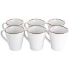 6pc Arthur Stoneware 12 oz Mug Set with Rim Matte White/Gold - Elama: Dishwasher & Microwave Safe Drinkware for 6 - image 2 of 4