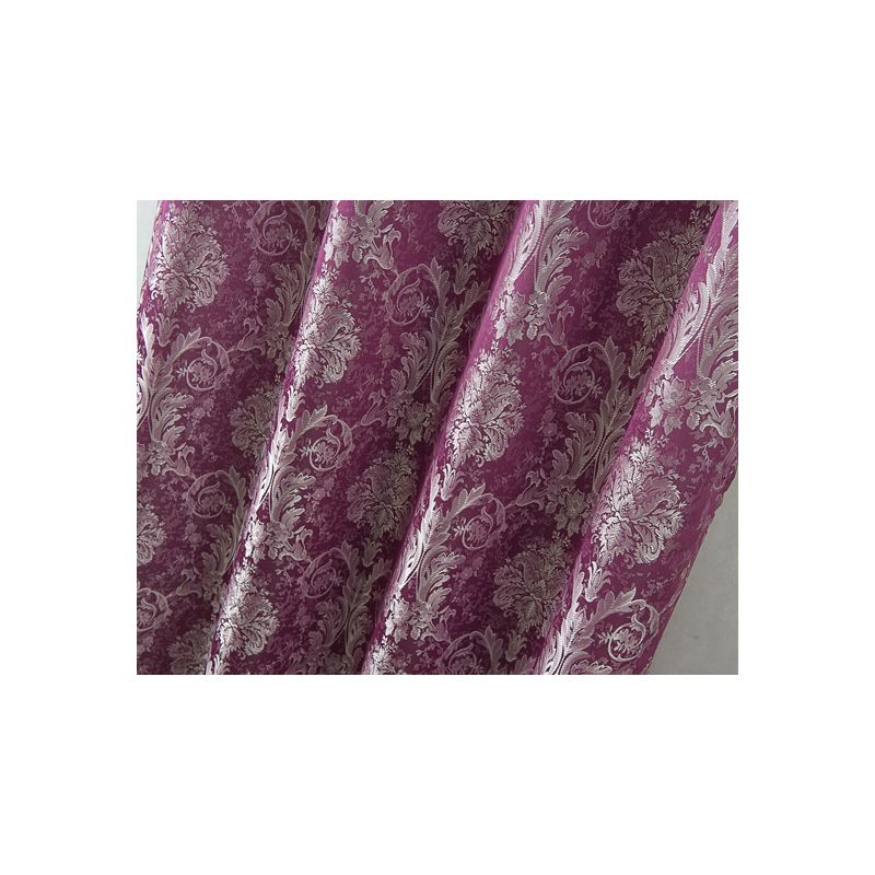 Ramallah Trading Gloria Floral/Damask Textured Jacquard Single Rod Pocket Curtain Panel - 54 x 84, Purple, 3 of 7