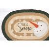 Earth Rugs Let It Snow Snowman Oval Patch Rug – Hand-Braided Jute 20x30 Winter Holiday Accent Mat - 3 of 3