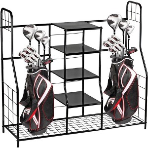 Golf Bag Sports Dual Golf Storage Organizer - Golf Organizer Rack for Indoor & Outdoor - Large Capacity Garage Sports Equipment Organizer - Homeitusa - 1 of 4