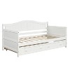 NicBex Twin Size Day Bed with Trundle Wooden Daybed Frame Trundle Bed Twin with Curved Backrest for Living Rooms - 4 of 4
