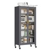 5 Tier Kitchen Pantry Cabinet with Wheels, Mobile Microwave Stand , Freestanding Kitchen Bakers Rack for Dining Room Office Laundry Room - 2 of 4