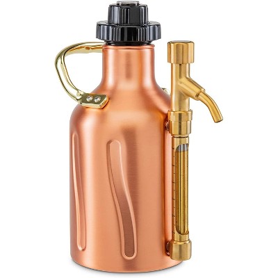 Ivation Carbonated Beer Growler, Pressurized Stainless Steel Beer Keg & Dispenser, Double-Walled Insulated, Pressure Control Cap, Tap Pour Spout, [2] CO2 Cartridges, Portable Handle, (64oz.)