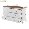 VYNXARIA Retro Farmhouse Wooden Dresser with 6 drawers offers stylish storage for your bedroom. Elegant white and brown finish enhances any decor. - 2 of 4