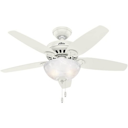 Hunter Fan Company 52134 Low Profile Traditional 44 Inch Indoor Home Ultra Quiet Ceiling With Pull Chain And Led Lights White Target - Hunter Indoor Low Profile Ceiling Fan With Light