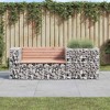 vidaXL Garden Bench With Gabion Basket Natural brown wood and grey steel - 2 of 4