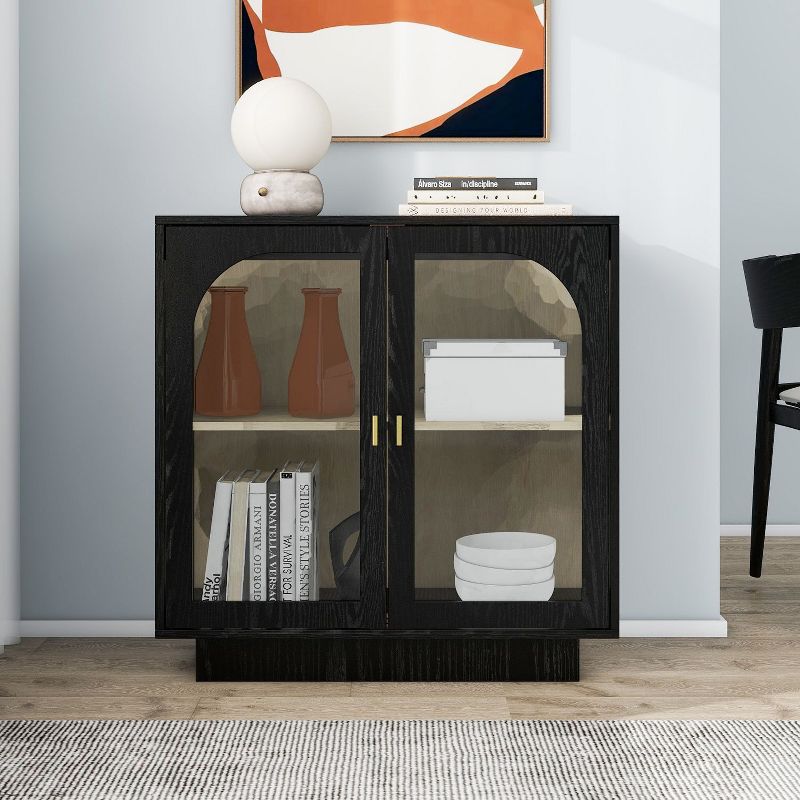 Aubrey Storage Cabinet with 2 Acrylic Door,Free Standing Accent Cabinet,Sideboards and Buffets With Adjustable Shelves-The Pop Home, 1 of 10