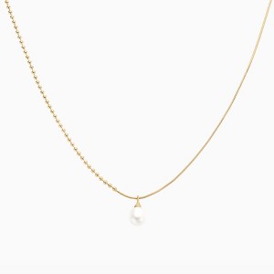 Bearfruit Jewelry Sterling Silver 18k Gold Plated Maggie Pearl Pendant Necklace - 1 of 2