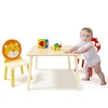 KWPZQEB Kids Table and 2 Chairs Set, 3 Pieces Toddler Table and Chair Set, Wooden Activity Play Table Set for Classroom, Daycare, Home - 2 of 4