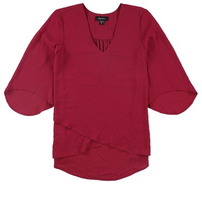 Karen Kane Womens Crossover Hem Pullover Blouse