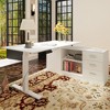 FUFU&GAGA L-Shape White Wooden Computer Desk Adjustable Height - 2 of 4