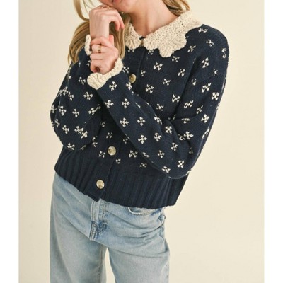 Pink Allover Shamrock Sweater w. Scalloped Collar | Luigi/Claver main image 0