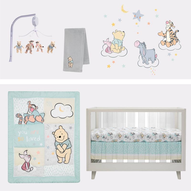 Lambs &#38; Ivy Winnie the Pooh Hugs Fitted Crib Sheet, 4 of 5