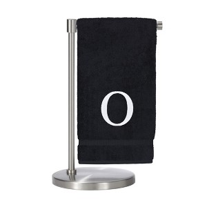 BC BARE COTTON Monogrammed Bath Towel, Personalized Gift, Set of 2 - Black - White Block - 1 of 4