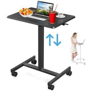 Musment Small Mobile Standing Desk, Portable Rolling Laptop Cart with Adjustable Height and Wheels, Computer Table for Home Office - 1 of 4