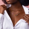 EVERLY JEWELRY | Yellow Plated Sterling Silver Created Aquamarin, Pink Yellow Sapphire Ruby, Green Tourmaline, Blue Spinel Necklace 18 inc & 1.5 inc - 4 of 4