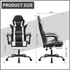 TopComfy Task and Office Gaming Chair Ergonomic Lumbar Support Footrest Headrest 360 Swivel For Home Office Gaming Study, Black, 30.31"*22.44"*9.84" - 4 of 4