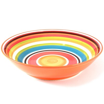 Omniware Multicolored Striped Serving Bowl, 14 Inch