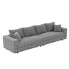 Lycvki 102.4 " Plush Corduroy 4-Seat Sofa Deep Seat Couches with Soft Pillows - 3 of 4