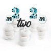 Big Dot of Happiness Two Cool - Boy - Dessert Cupcake Toppers - Blue 2nd Birthday Party Clear Treat Picks - Set of 24 - 2 of 4