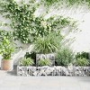 vidaXL Gabion Planter Galvanized Steel 47.2"x47.2"x7.8" - 3 of 4