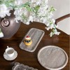 FONTOI Serving Tray Marble Rectangular Food Tray with Raised Edge, Coffee Table Decor Tray Board for Bread, Cakes, Snacks, Gray 11.8"* 5.9"*0.7" - 4 of 4