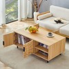 Dolonm Spider Web Textured MDF Coffee Table - Modern Geometric Design, Natural Wood Tone, 43.3"L x 23.6"W x 17.8"H - 3 of 4