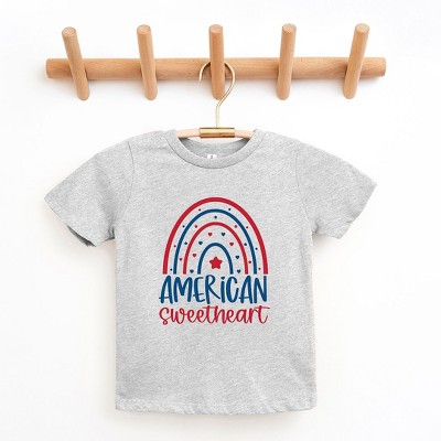 The Juniper Shop American Sweetheart Rainbow Toddler Short Sleeve Tee