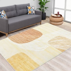 Boho Washable Rug Modern Abstract Area Rug for Living Room Bedroom - 1 of 4
