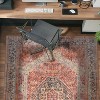 World Rug Gallery Valora Red Vintage Medallion Washable Low-Pile Indoor Area Rug with Non-Slip Backing - 2 of 4
