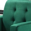 GlasFlength Accent Chairs Velvet Accent Armchair with Tufting Luxe Plush Velvet Elegant Tufted Detail Suits Bedroom, Green, 27"*22"*20" - 3 of 4