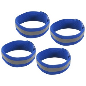 Unique Bargains Reflective Bands for Arm Wrist Ankle Leg 14x1.5 Inch Strip Wide Green 4 Pack - 1 of 4