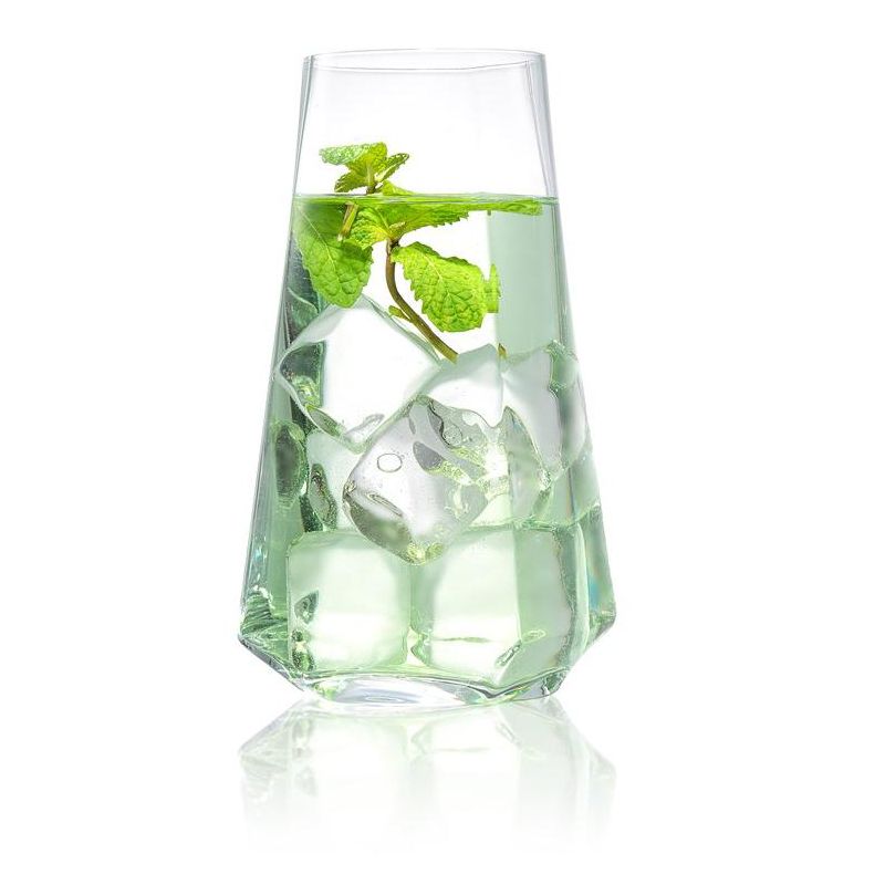 JoyJolt Infiniti Highball Glasses - Set of 4 Tall Crystal Drinking Glassware-18 oz Cocktail Glasses, 3 of 9