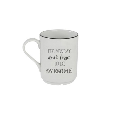 Be Happy White Ceramic 4-Piece Mug Set