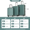 3 Piece Luggage Sets ABS Lightweight Suitcase with Two Hooks, Spinner Wheels, TSA Lock, (20/24/28) Black - 2 of 4
